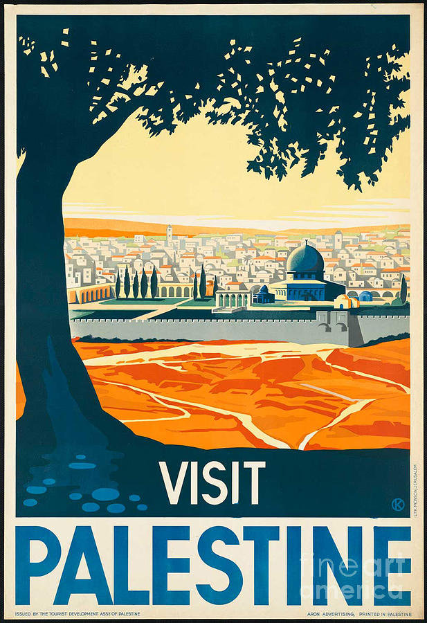Vintage Palestine Travel Poster Photograph by George Pedro