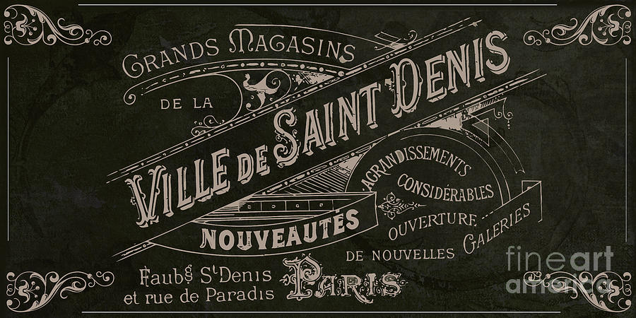 Sign Painting - Vintage Paris Sign by Mindy Sommers