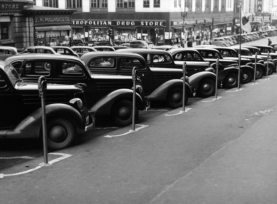 Vintage Parked Cars - Nebraska - 1938 Photograph by War Is Hell Store