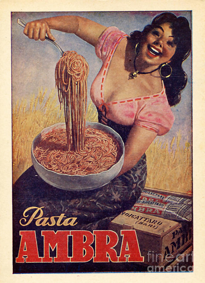 Pasta Painting - Vintage Pasta Poster Italy by Mindy Sommers