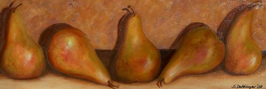Vintage Pears Painting by Susan Dehlinger