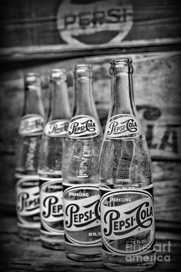 Vintage Pepsi in black and white Photograph by Paul Ward