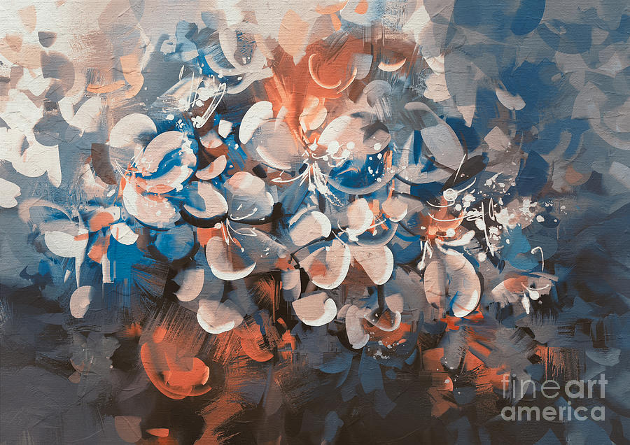 Abstract Painting - Vintage Petal by Tithi Luadthong