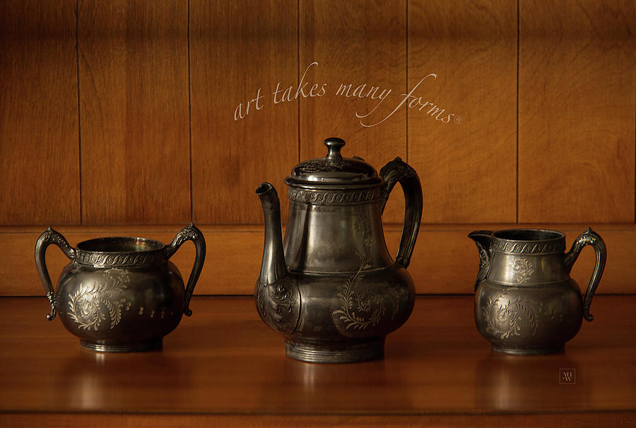 Vintage Pewter Tea-serving Set Photograph by Yvonne Wright