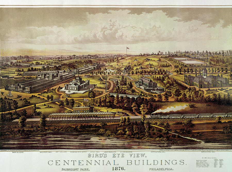 Philadelphia Photograph - Vintage Philadelphia 1876 Centennial Map by Mark Kiver