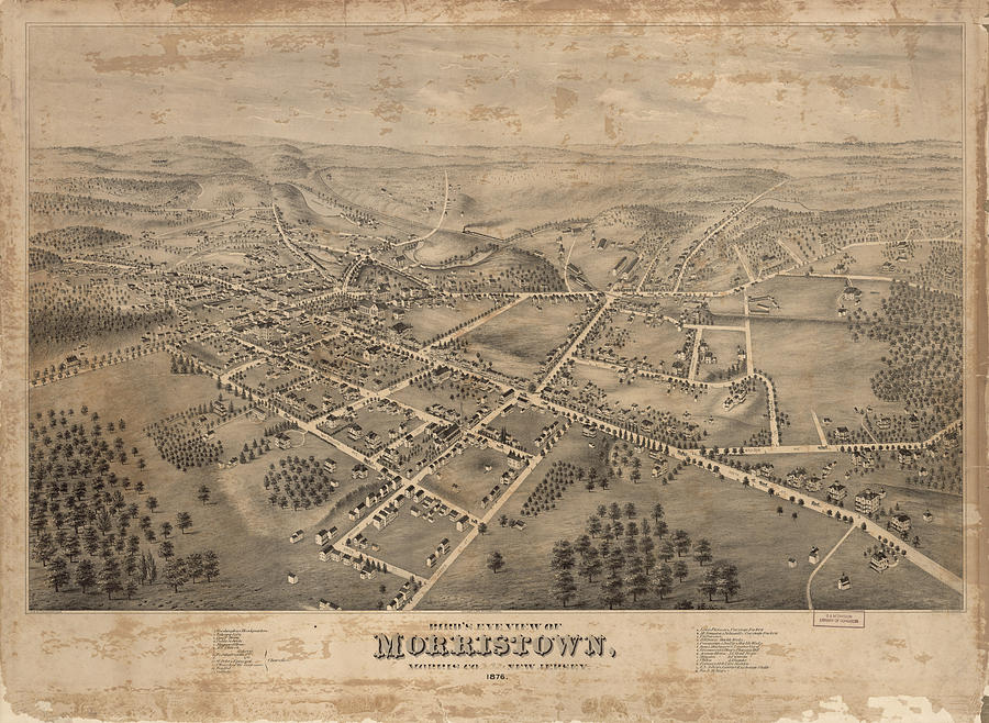 Map Of Morristown Nj Vintage Pictorial Map Of Morristown Nj - 1876 Drawing By  Cartographyassociates