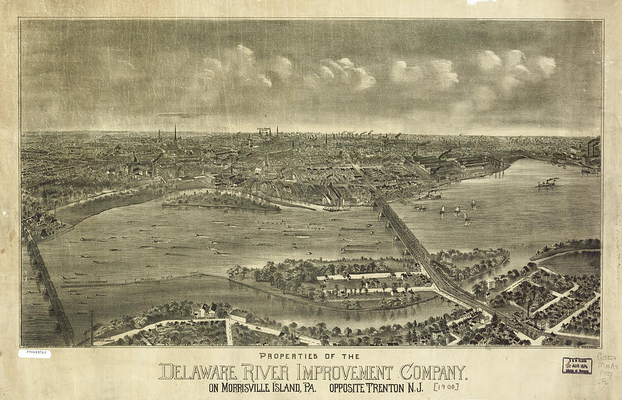 Vintage Pictorial Map of Trenton NJ - 1900 Drawing by ...