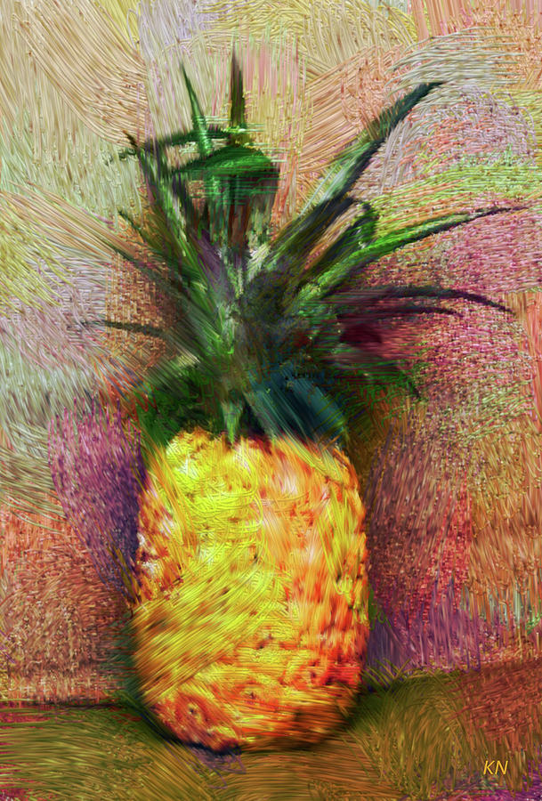 Vintage Pineapple Digital Art by Karen Nicholson