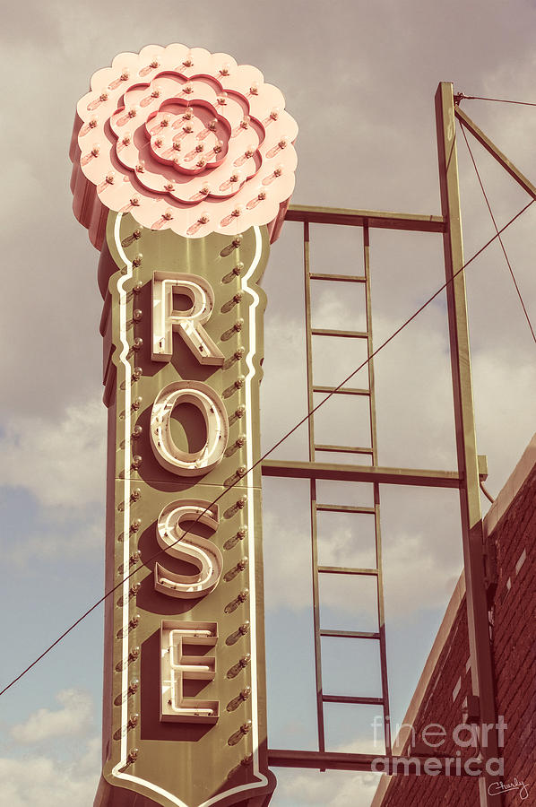 Vintage Pink Rose neon sign Photograph by Imagery by Charly