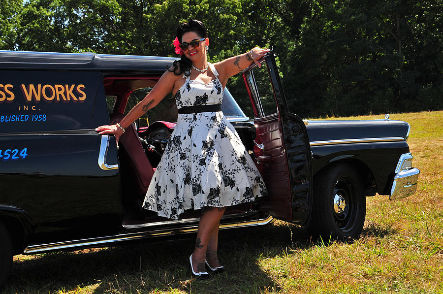 Vintage Pinup and Auto Photograph by Mike Martin