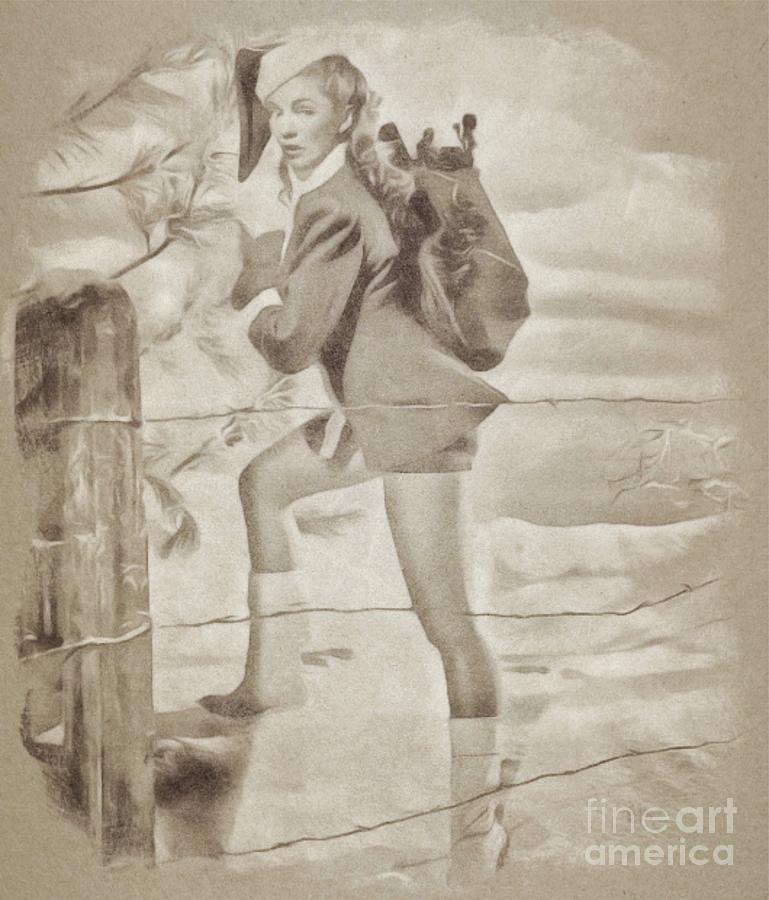 Vintage Pinup Drawing By Esoterica Art Agency 8005