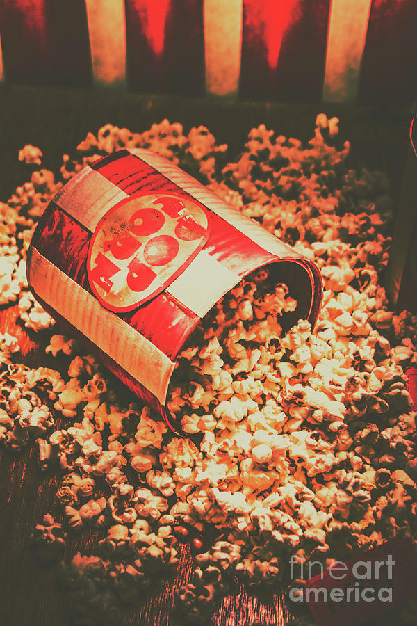 Vintage popcorn tin. Faded films still life Photograph by Jorgo Photography