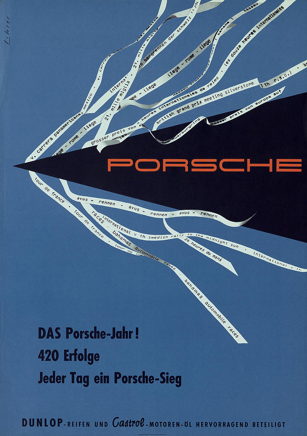 Vintage Porsche Motor Sports Racing Poster Photograph by Georgia Clare