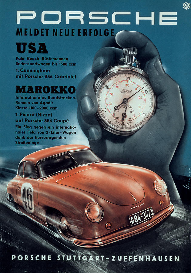 Vintage Porsche Racing Poster - German Photograph by Georgia Clare