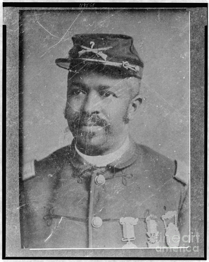 Vintage Portrait of colored US Soldier wearing medals of heroism and bravery Photograph by Vintage Collectables