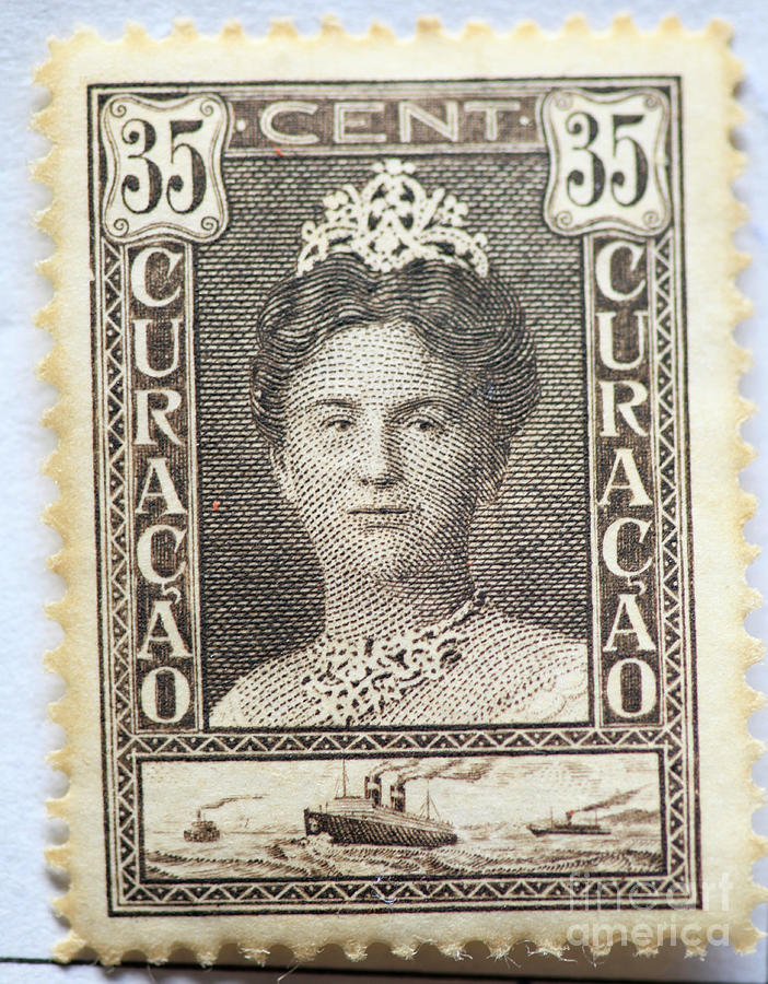 Vintage postage stamp of Dutch Queen Wilhelmina Photograph by Patricia Hofmeester