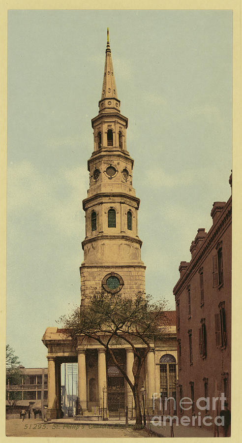 Vintage Postcard of St. Philips Episcopal Church Photograph by Dale Powell