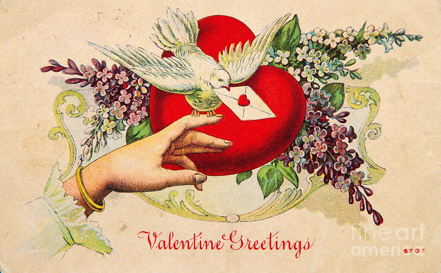 Valentine Card Photograph - Vintage Postcards by Kevin B Bohner.