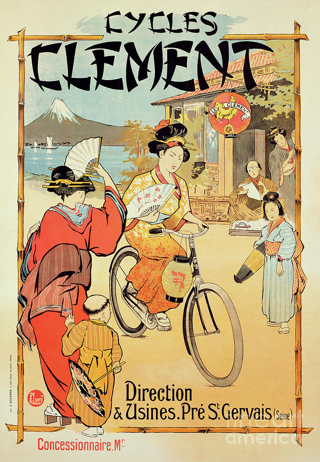 Vintage Poster advertising Cycles Clement Painting by French School