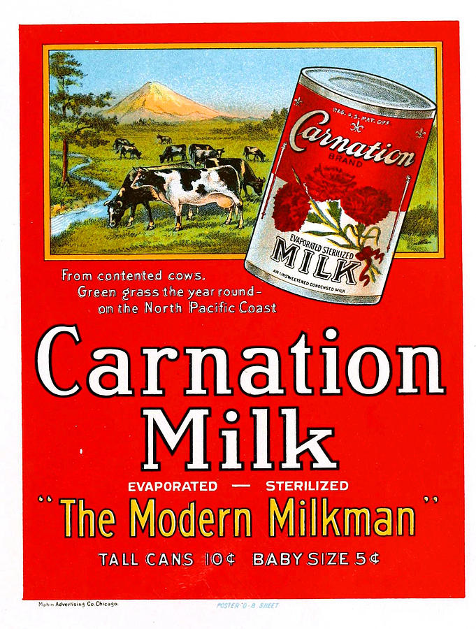 Old Advertising Poster reproduction Carnation milk 