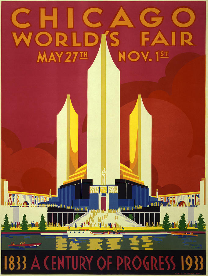 Cool Painting - Vintage poster - Chicago Worlds Fair by Vintage Images