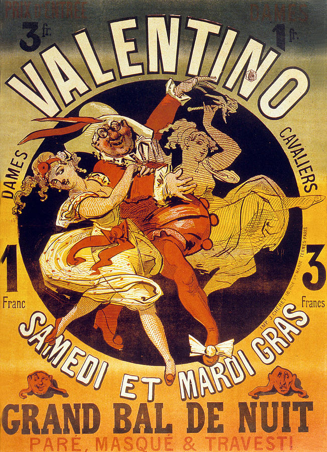 Vintage Drawing - Vintage Poster for Cabaret Valentino  by Jules Cheret