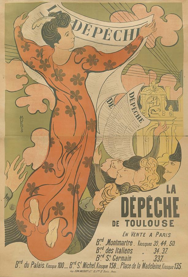 Vintage Poster for the newspaper La Dpche de Toulouse Painting by Maurice Denis
