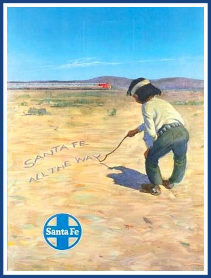 HOUSTON Texas SANTA FE Railroad New Pin Up Train Travel Poster Art Print 099 