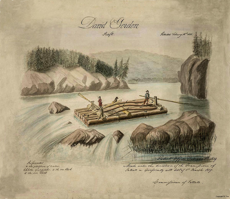 Vintage Raft Patent Drawing by Vintage Pix