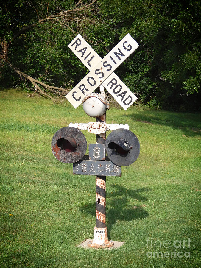 Vintage Railroad Crossing Sign Photograph by Phil Perkins