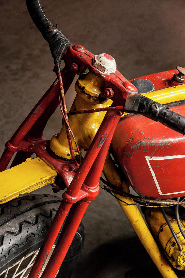 Vintage Red and Yellow Bike Photograph by Ginger Stein