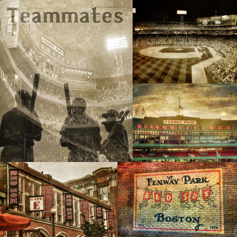 Vintage Red Sox Fenway Park Baseball Collage Photograph by Joann Vitali