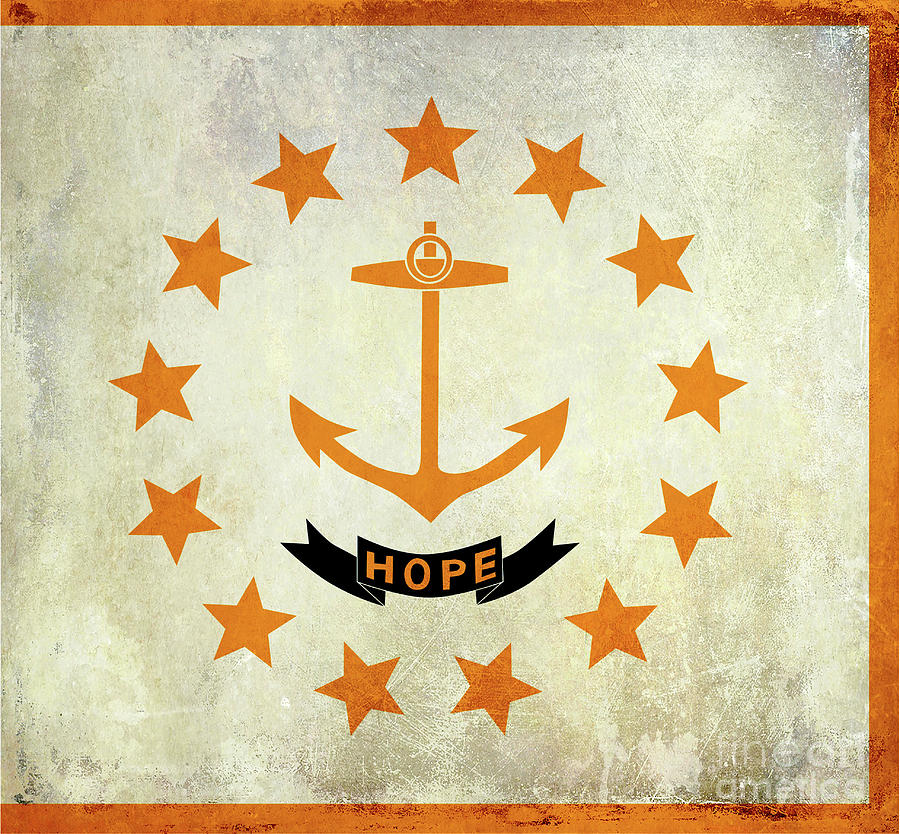 Rhode Island Flag Photograph - Vintage Rhode Island Flag by Jon Neidert