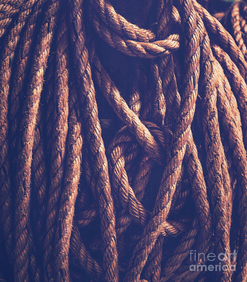 Vintage rope background Photograph by Anna Om