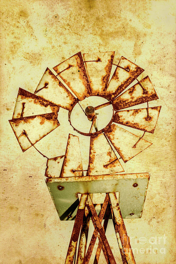 Vintage Rusty Farm Windmill Photograph by Jorgo Photography