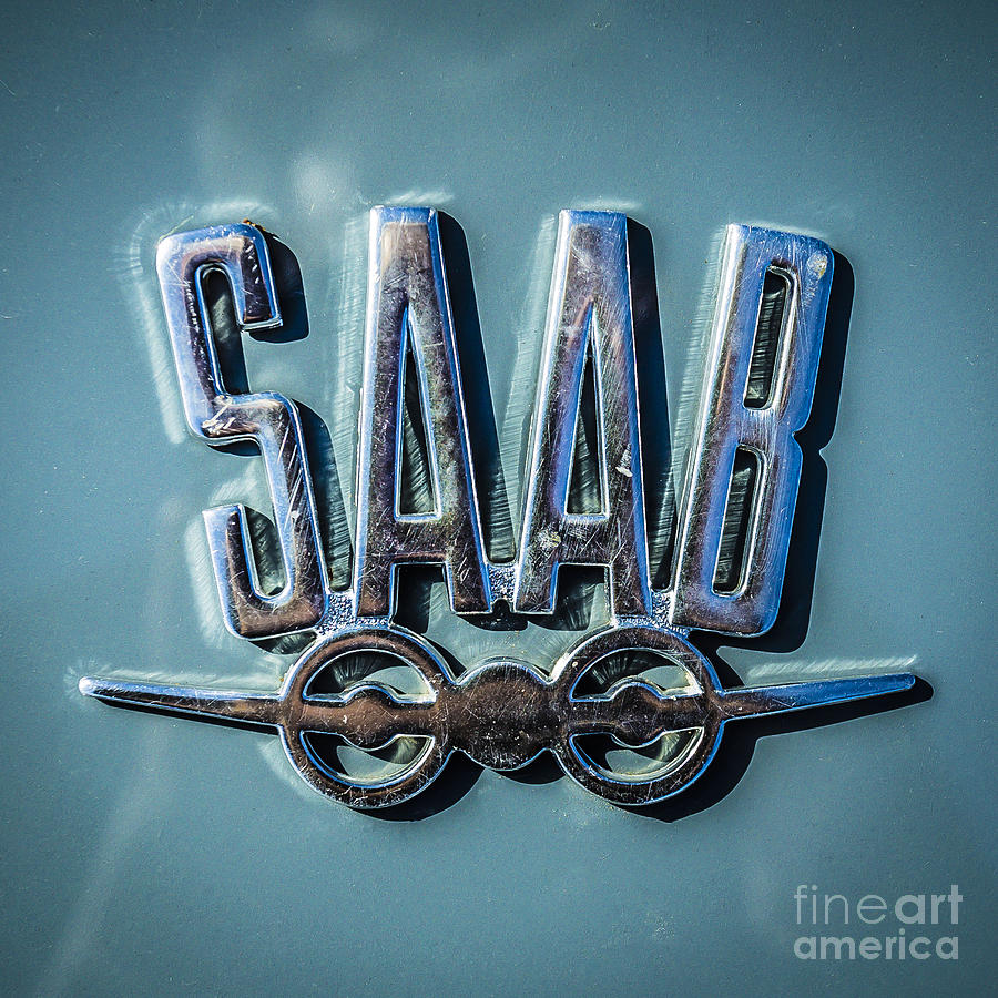 Vintage Photograph - Vintage SAAB Car Emblem Logo by Edward Fielding