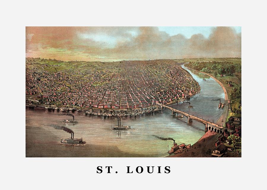 Architecture Painting - Vintage Saint Louis Missouri by War Is Hell Store