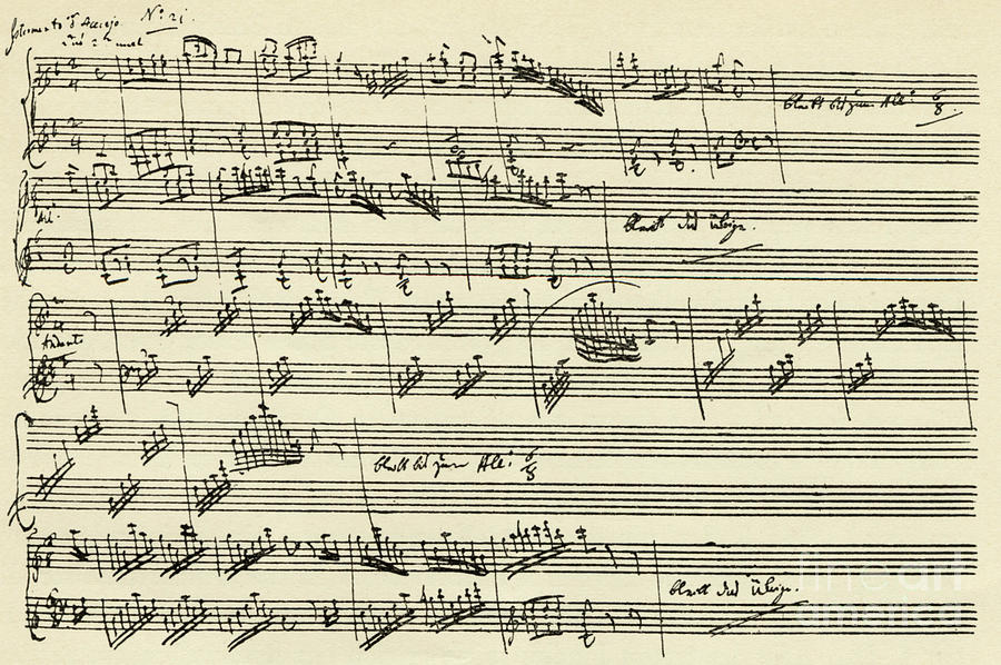 Music Drawing - Vintage Score of The Magic Flute by Mozart by Wolfgang Amadeus Mozart