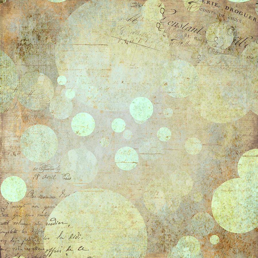 Brandi Fitzgerald Digital Art - Vintage Script And Gold Bubbles by Brandi Fitzgerald Brandi Fitzgerald Digital Art - Vintage Script And Gold Bubbles by Brandi Fitzgerald