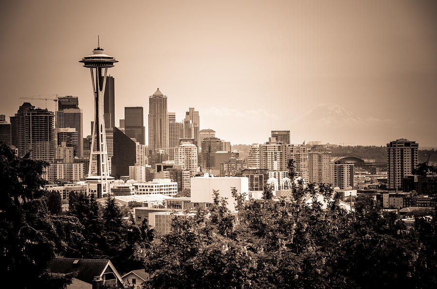 Vintage Seattle and Space Needle Photograph by Anthony Doudt