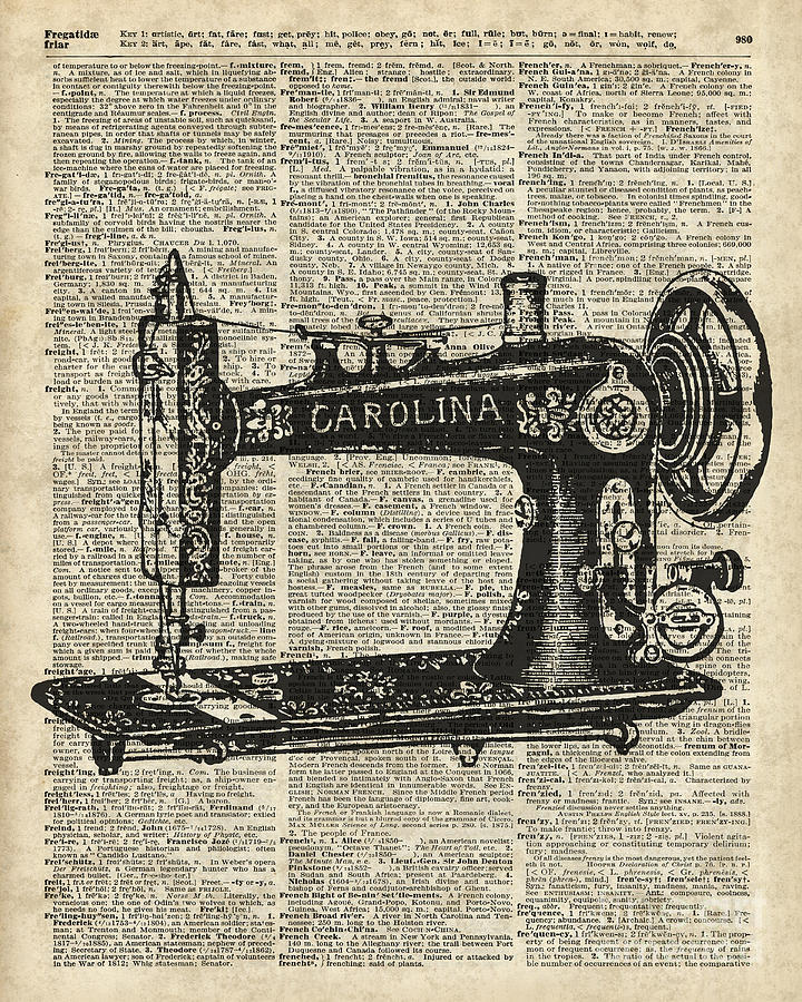 Vintage Digital Art - Vintage Sewing machine by Anna W