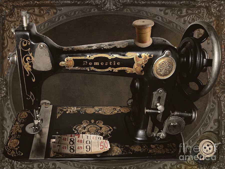 Vintage Sewing Machine Painting