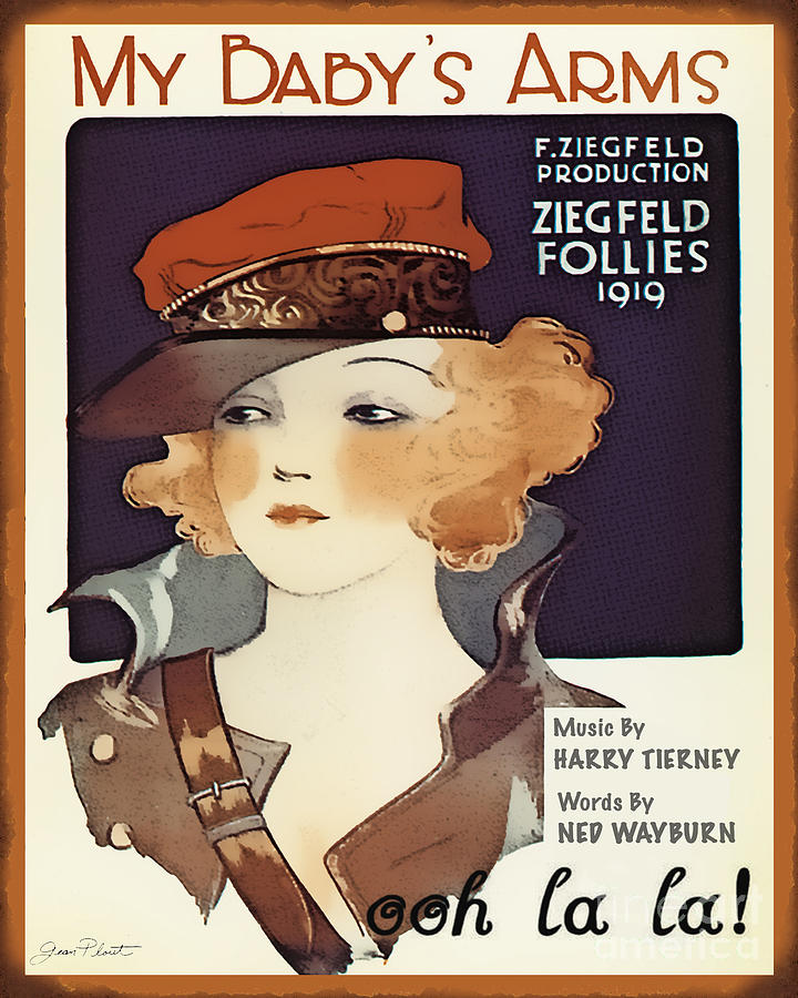 Vintage Sheet Music Covers-JP3503 Painting by Jean Plout