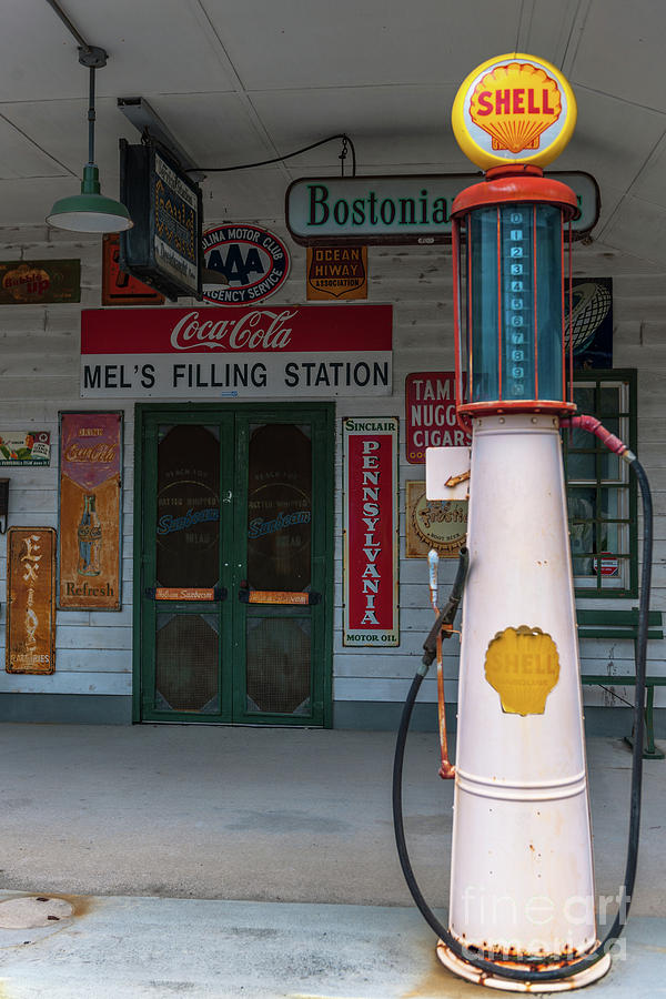 Vintage Shell Gas Pump Photograph