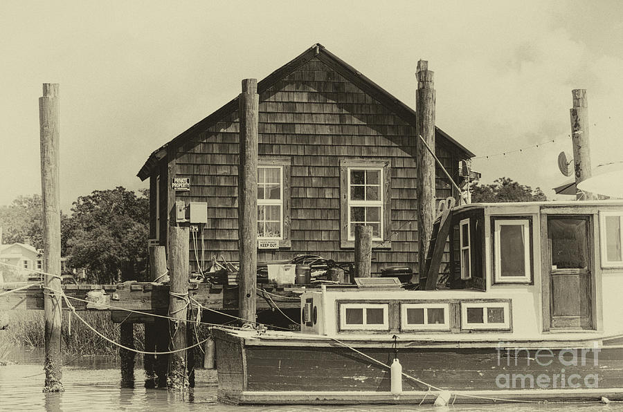 Vintage Shem Creek Dockside Photograph by Dale Powell