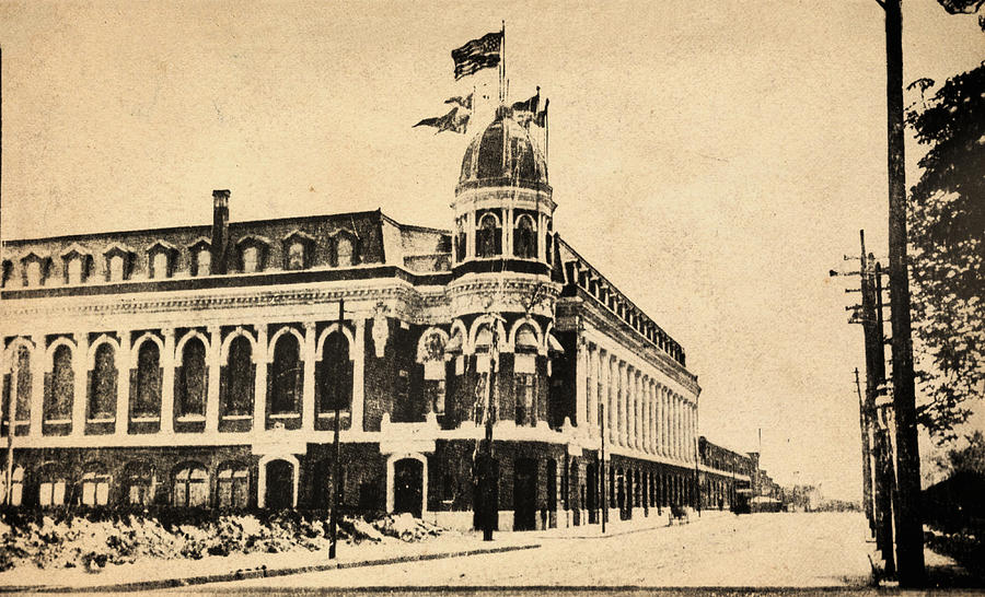 Baseball Photograph - Vintage Shibe park in Sepia by Bill Cannon