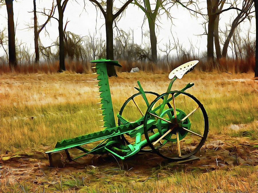 Vintage Sickle Bar Mower Digital Art by Leslie Montgomery