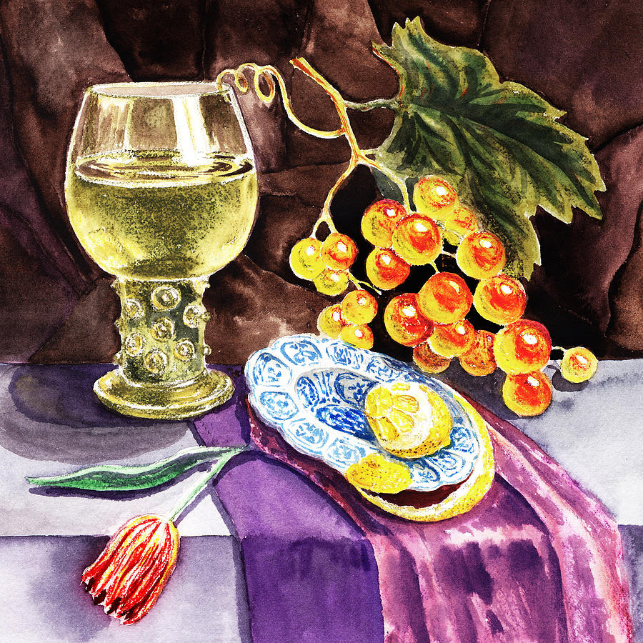 Vintage Sill Life With Goblet Painting by Irina Sztukowski