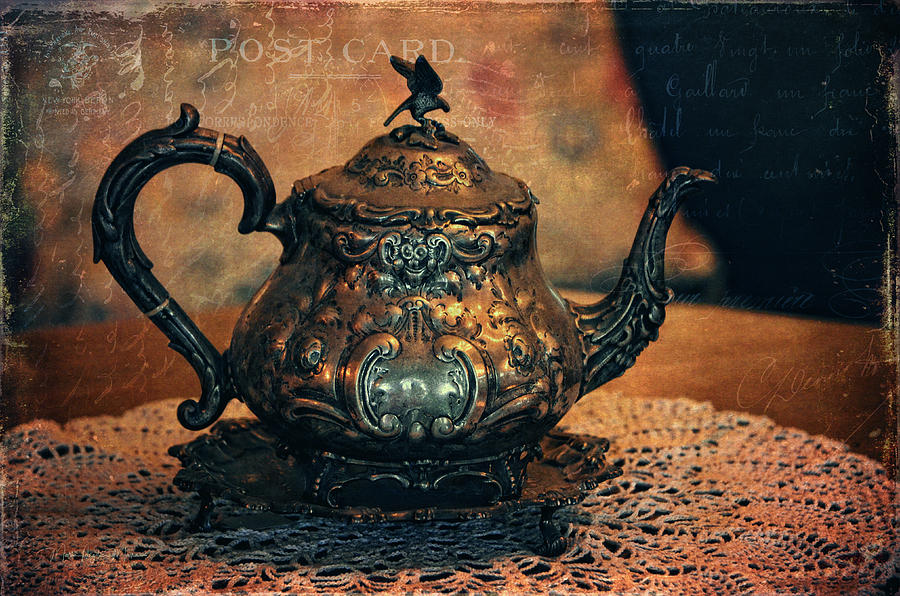 Vintage Silver Teapot Photograph by Maria Angelica Maira