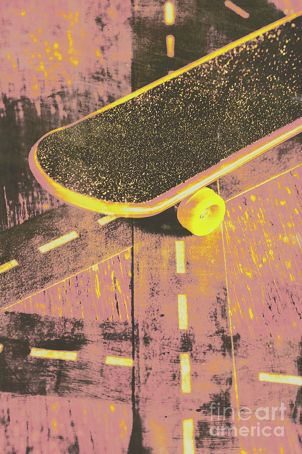 Vintage skateboard ruling the road Photograph by Jorgo Photography